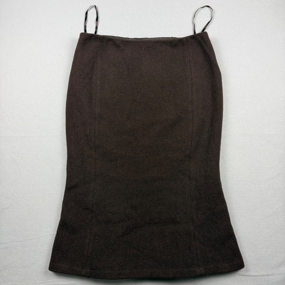 Lauren Ralph Lauren Dresses & Skirts - Lauren Ralph Lauren Womens 12 Brown Wool Blend Tweed Mermaid Trumpet Midi Skirt